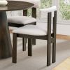 Wooden Dining Chairs Set of 2, Modern Boucle Upholstered Kitchen Side Chairs