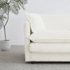 Modern Accent Chair with Ottoman, Living Room Club Chair Chenille Upholstered Armchair , Reading Chair for Bedroom, White