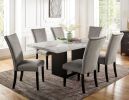 Attractive Set of 2pc Side Chairs Dining Room Furniture Gray Flannelette Seat Nailhead Trim Kitchen Breakfast