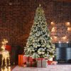 FCH 6ft Flocking Tied Light Christmas Tree RT