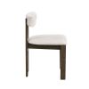 Wooden Dining Chairs Set of 2, Modern Boucle Upholstered Kitchen Side Chairs