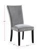 Attractive Set of 2pc Side Chairs Dining Room Furniture Gray Flannelette Seat Nailhead Trim Kitchen Breakfast