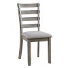 Gray Color Dining Chairs Padded Seat Set of 2pc Side Chair Ladder Back Kitchen Dining Room Wire-Brushed Finish