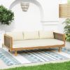 CLAREMONT 3 SEATER DAYBED WITH RATTAN ARMS (BEIGE CUSHION)