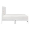 Contemporary White Finish Queen Size Panel Bed Wooden Bedroom Furniture 1pc, Bed in a Box