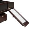 Twin size Loft Bed Wood Bed with Two Storage Boxes - Espresso ( old sku: LP000075AAP )