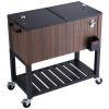 VEVOR Rolling Ice Chest Cooler Cart 80 Quart, Portable Bar Drink Cooler, Beverage Bar Stand Up Cooler with Wheels, Bottle Opener