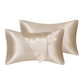 75D Satin Artificial Silk Pillowcase (Option: Champagne-Queen 20X30in-1pcs)