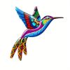 1pc/4pcs, Metal Hummingbird Wall Art Decor, Metal Colorful Birds 3D Outdoor Sculpture, Iron Outdoor Hanging Decor Ornaments