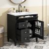 30'' Bathroom Vanity with Top Sink, Modern Bathroom Storage Cabinet with 2 Drawers and a Tipout Drawer, Single Sink Bathroom Vanity