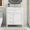 30'' Bathroom Vanity with Top Sink, Modern Bathroom Storage Cabinet with 2 Drawers and a Tipout Drawer, Single Sink Bathroom Vanity