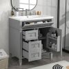 30'' Bathroom Vanity with Top Sink, Modern Bathroom Storage Cabinet with 2 Drawers and a Tipout Drawer, Single Sink Bathroom Vanity