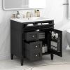 30'' Bathroom Vanity with Top Sink, Modern Bathroom Storage Cabinet with 2 Drawers and a Tipout Drawer, Single Sink Bathroom Vanity