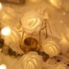 40 LEDs Rose Flower String Lights 10ft Battery Operated Decorative Lights for Anniversary Valentine's Wedding Bedroom