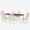 Vintage Traditional 7-Piece 82.7inch Extendable Dining Table Set with 23.6inch Removable Leaf