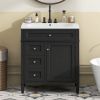 30'' Bathroom Vanity with Top Sink, Modern Bathroom Storage Cabinet with 2 Drawers and a Tipout Drawer, Single Sink Bathroom Vanity