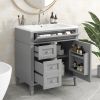 30'' Bathroom Vanity with Top Sink, Modern Bathroom Storage Cabinet with 2 Drawers and a Tipout Drawer, Single Sink Bathroom Vanity