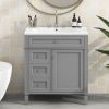 30'' Bathroom Vanity with Top Sink, Modern Bathroom Storage Cabinet with 2 Drawers and a Tipout Drawer, Single Sink Bathroom Vanity