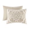 3 piece Tufted Cotton Chenille Damask Duvet Cover Set