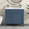 36'' Bathroom Vanity with Top Sink, Modern Bathroom Storage Cabinet with 2 Drawers and a Tipout Drawer, Single Sink Bathroom Vanity