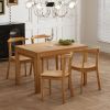 Farmhouse 65" 5-Piece Extendable Dining Table Set with Wheels Kitchen Table Set with 17.7" Pull-out Side Table and Dining Chairs for Small Places