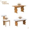 6-Piece Dining Set, Mid-Century Modern Table Set for 6 Persons with 4 Chairs and Bench, Padded Seats and Backrest