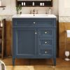 30'' Bathroom Vanity with Top Sink, Modern Bathroom Storage Cabinet with 2 Drawers and a Tipout Drawer, Single Sink Bathroom Vanity