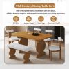 6-Piece Dining Set, Mid-Century Modern Table Set for 6 Persons with 4 Chairs and Bench, Padded Seats and Backrest