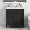 30'' Bathroom Vanity with Top Sink, Modern Bathroom Storage Cabinet with 2 Drawers and a Tipout Drawer, Single Sink Bathroom Vanity