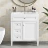 30'' Bathroom Vanity with Top Sink, Modern Bathroom Storage Cabinet with 2 Drawers and a Tipout Drawer, Single Sink Bathroom Vanity