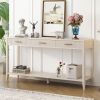 High-Quality Entryway Console Table with Vertical Stripe Drawers, Long Legs,Suitable for Entryway, Hallway, Living Room, Foyer, Corridor