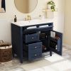 36'' Bathroom Vanity with Top Sink, Modern Bathroom Storage Cabinet with 2 Drawers and a Tipout Drawer, Single Sink Bathroom Vanity