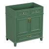 30'' Bathroom Vanity without Top,Solid Wood Frame Bathroom Storage Cabinet with Soft Closing Doors,Frame Bathroom Storage Cabinet Only, Retro Style