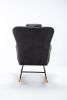 35.5 inch Rocking Chair, Soft Teddy Velvet Fabric Rocking Chair for Nursery