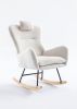 35.5 inch Rocking Chair, Soft Teddy Velvet Fabric Rocking Chair for Nursery