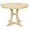 5-Piece Rustic Round Pedestal Extendable Dining Table Set with 15.7" Removable Leaf and Simple Dining Chirs for Small Places