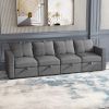 Livelylodge Modular Sectional Sofa with Wooden Frame and Pull-Out Bed, Convertible Couch for Living Room, Available in Black, White, and Gray