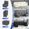 Livelylodge Modular Sectional Sofa with Wooden Frame and Pull-Out Bed, Convertible Couch for Living Room, Available in Black, White, and Gray