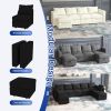 Livelylodge Modular Sectional Sofa with Wooden Frame and Pull-Out Bed, Convertible Couch for Living Room, Available in Black, White, and Gray