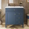 30'' Bathroom Vanity with Top Sink, Modern Bathroom Storage Cabinet with 2 Drawers and a Tipout Drawer, Single Sink Bathroom Vanity