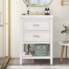 24'' Bathroom Vanity with Top Sink, Modern Bathroom Storage Cabinet with 2 Drawers, Single Sink Bathroom Vanity