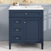 30'' Bathroom Vanity with Top Sink, Modern Bathroom Storage Cabinet with 2 Drawers and a Tipout Drawer, Single Sink Bathroom Vanity