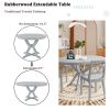 Mid-Century 5-Piece Extendable Round Dining Table Set with 15.7" Removable Leaf and 4 Cross Back Dining Chairs