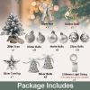 22in Mini Christmas Tree with Light Artificial Small Tabletop Woodland Christmas Decoration with Flocked Snow;  Exquisite Decor & Xmas Ornaments for T