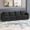 Livelylodge Modular Sectional Sofa with Wooden Frame and Pull-Out Bed, Convertible Couch for Living Room, Available in Black, White, and Gray